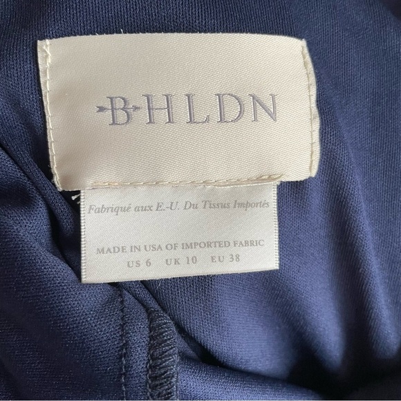 SOLD NWT BHLDN Mireya Navy Blue Ruched Sheath Dress Bridesmaid Formal Event Sz 6 - Picture 9 of 13